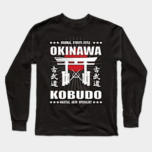 Cool Kobudo Martial Arts Design With Kanji Long Sleeve T-Shirt